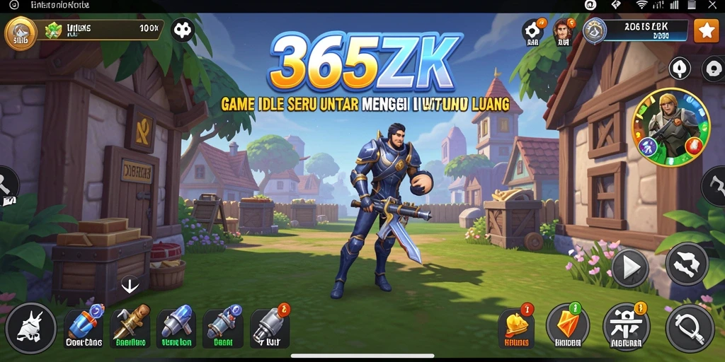 Screenshot gameplay 365ZK menunjukkan kemudahan manajemen sumber daya.