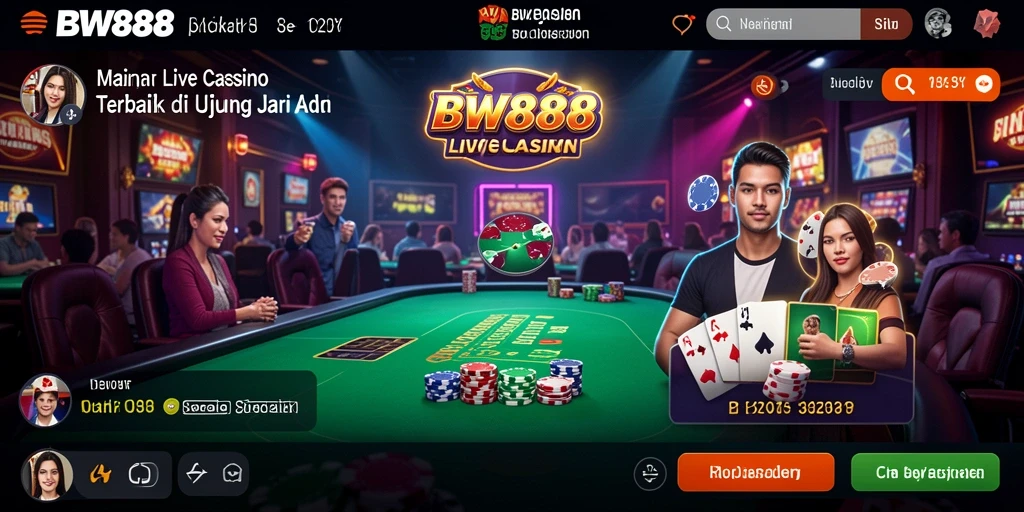 Tampilan langsung dealer profesional saat bermain di BW888.