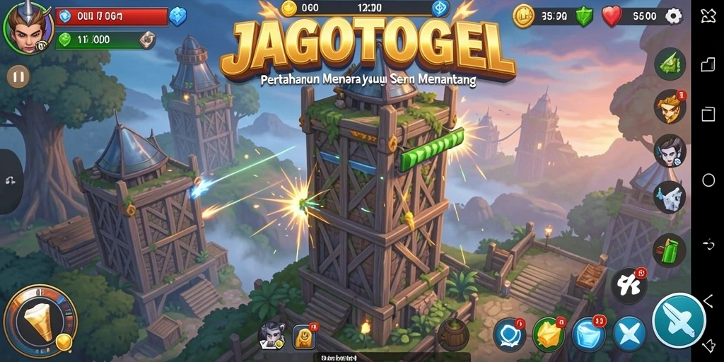 Screenshot menampilkan gameplay seru dari JAGOTOGEL dalam genre Tower Defense.