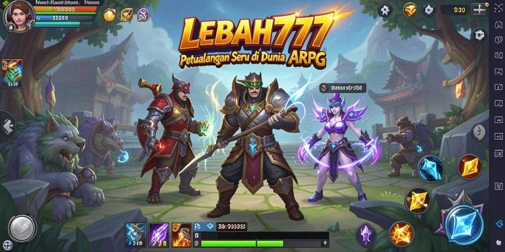Screeshot gameplay LEBAH777 menunjukkan aksi petualangan seru dan pertarungan dinamis.