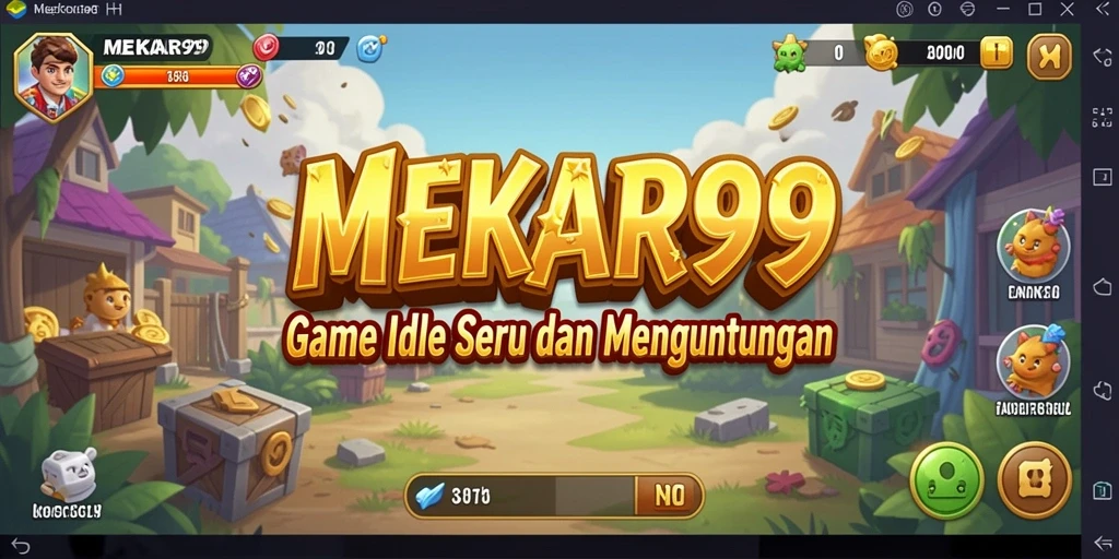 Screenshot gameplay MEKAR99 menunjukkan karakter yang sedang mengumpulkan sumber daya.