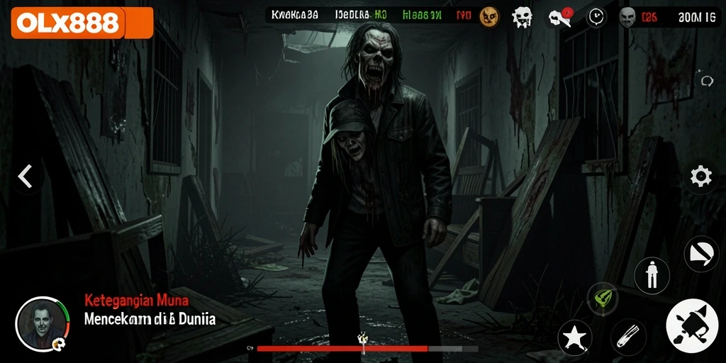 Gameplay OLX888 yang menegangkan dengan suasana yang mencekam.