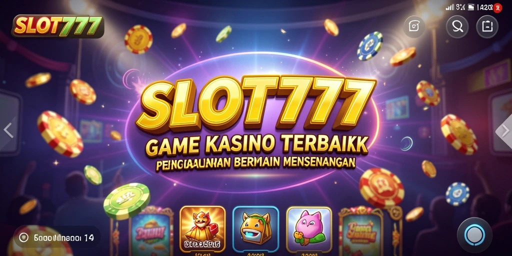 Tampilan menarik dari gameplay slot kasino di SLOT777.