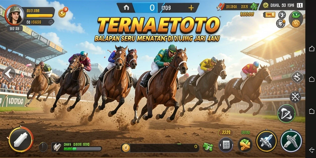 Screenshot gameplay TERNATETOTO menampilkan aksi balapan yang intens.