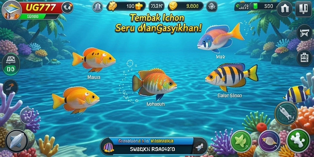 Tampilan mendebarkan dari gameplay Tembak Ikan di UG777.