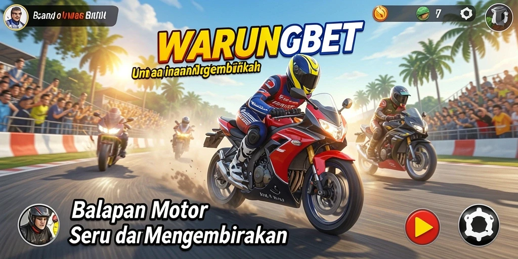 Gameplay seru WARUNGBET dengan balapan motor menegangkan.